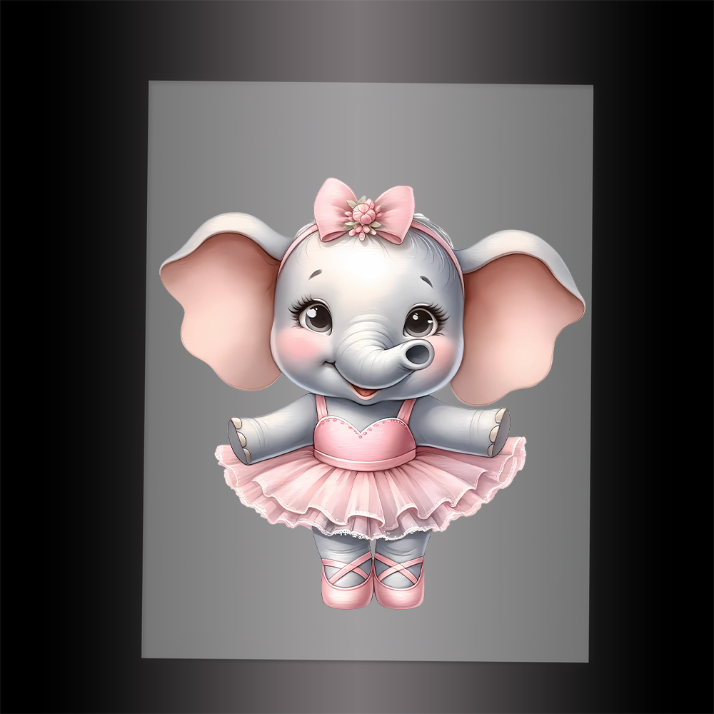 (DTF-10135) BALLERINA ELEPHANT - Garment Transfer