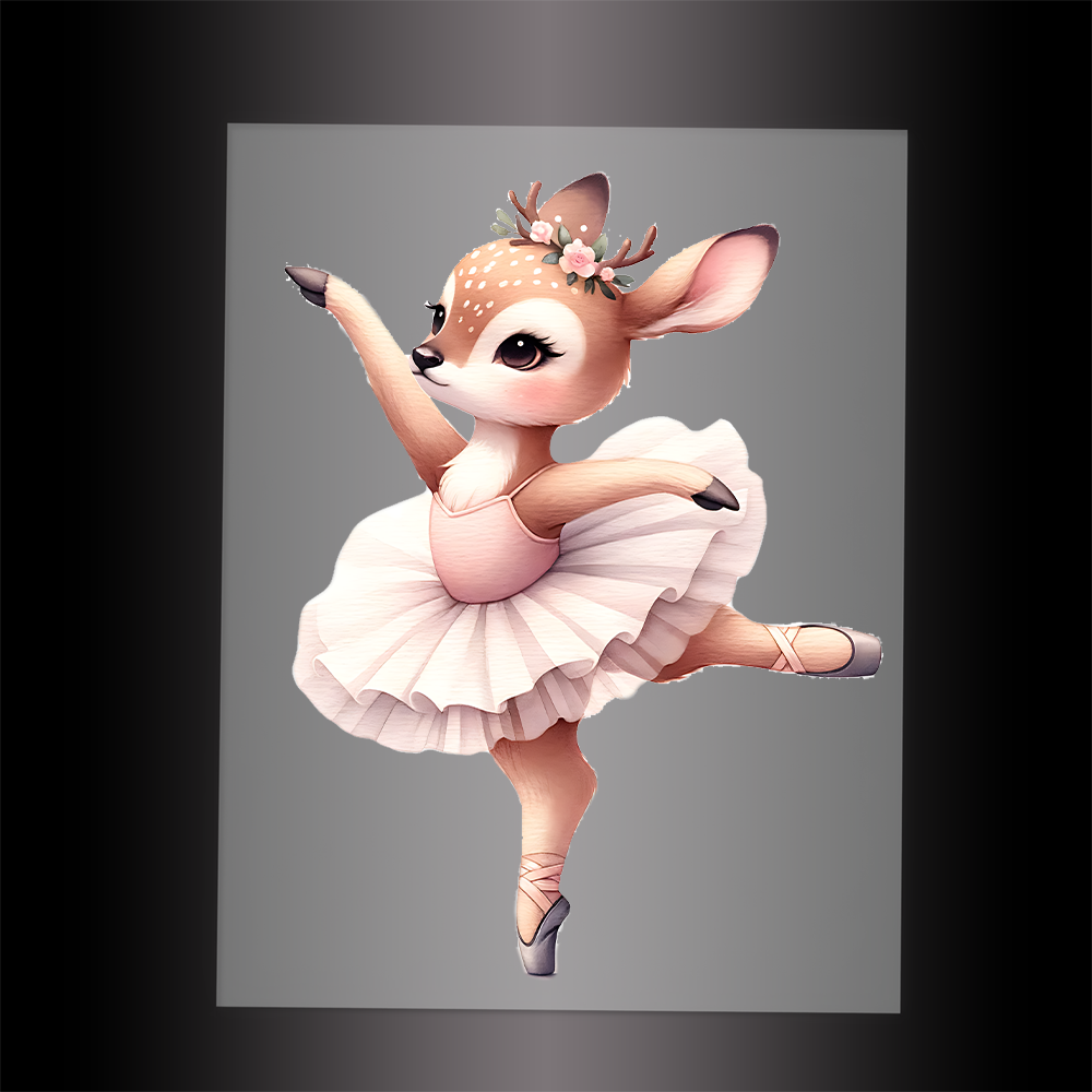 (DTF-10140) BALLERINA DEER - Garment Transfer