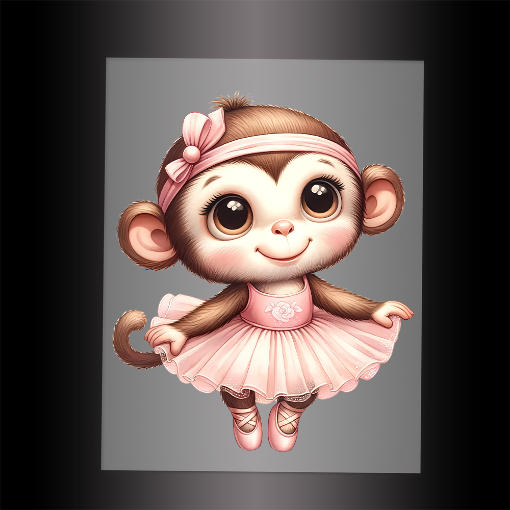 (DTF-10146) BALLERINA MONKEY - Garment Transfer