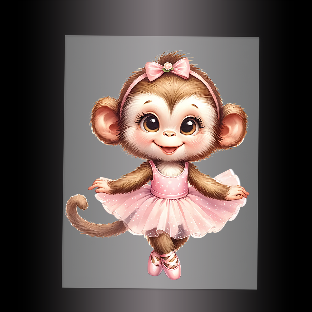 (DTF-10147) BALLERINA MONKEY - Garment Transfer