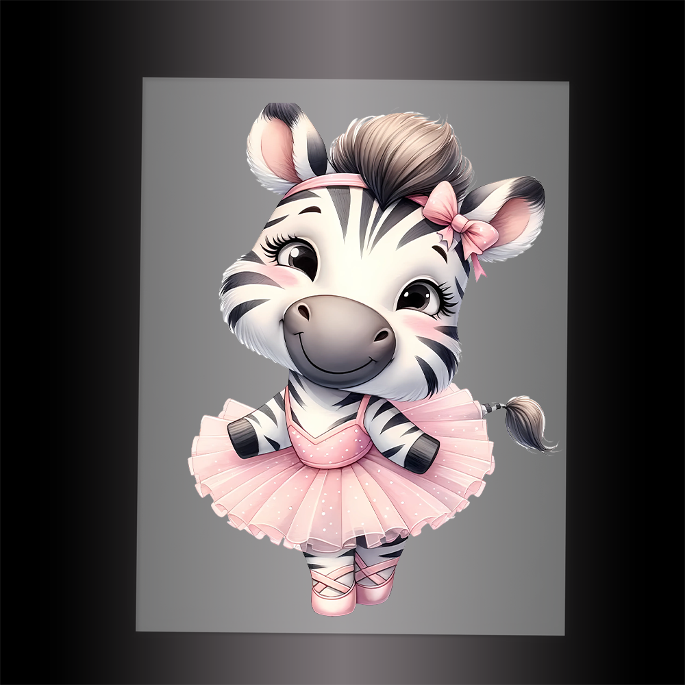 (DTF-10166) BALLERINA ZEBRA - Garment Transfer