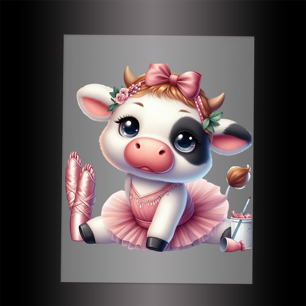(DTF-10219) BALLERINA COW - Garment Transfer