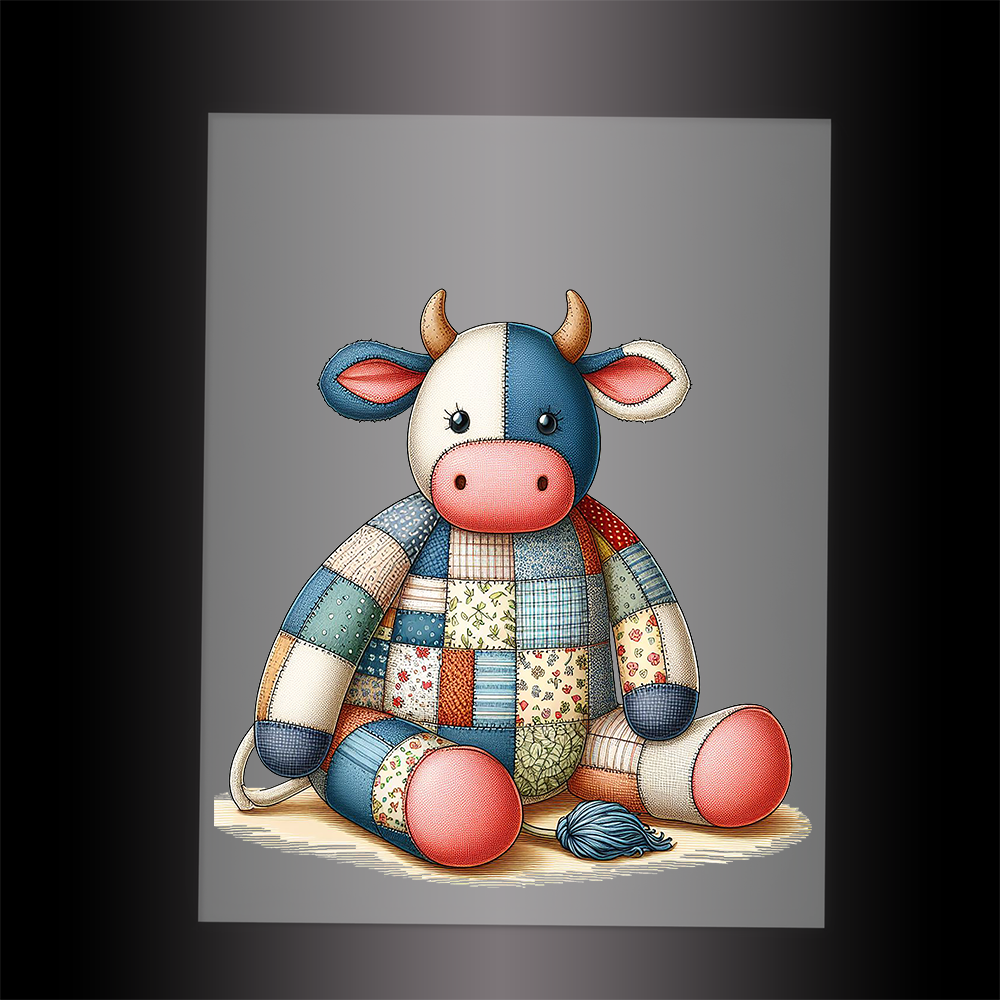 (DTF-1109) PATCHWORK COW - Garment Transfer