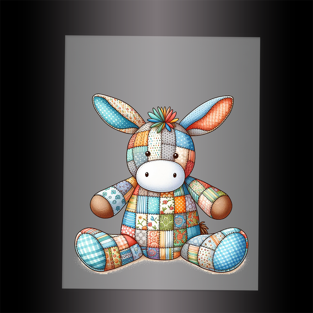 (DTF-1110) PATCHWORK DONKEY - Garment Transfer