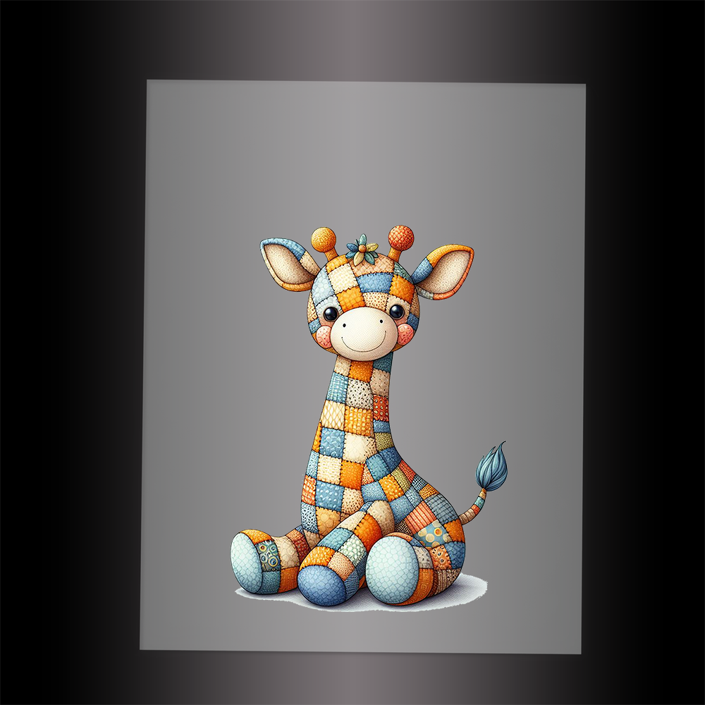 (DTF-1112) PATCHWORK GIRAFFE - Garment Transfer