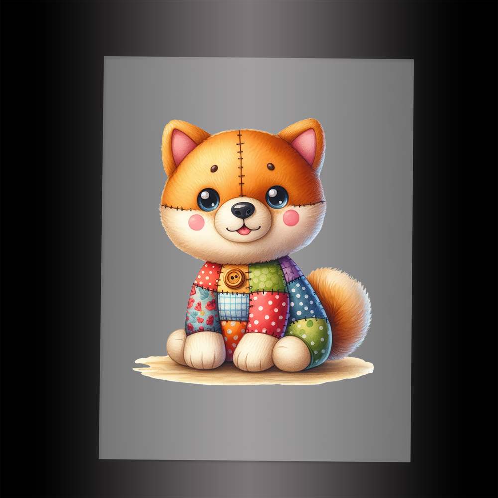 (DTF-1117) PATCHWORK DOG 5 - Garment Transfer