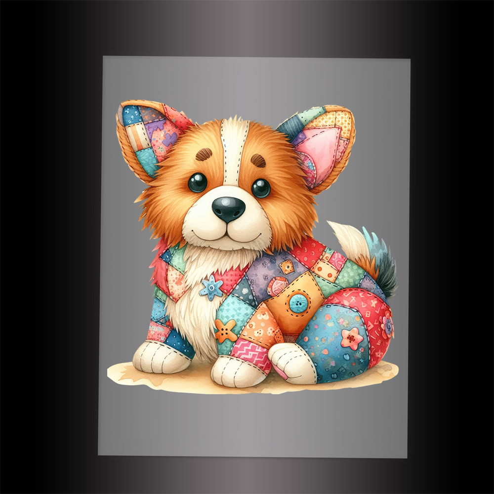 (DTF-1118) PATCHWORK DOG 6 - Garment Transfer