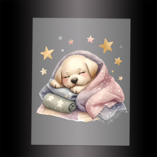(DTF-1204) BABY GOLD LABRADOR 9 - Garment Transfer