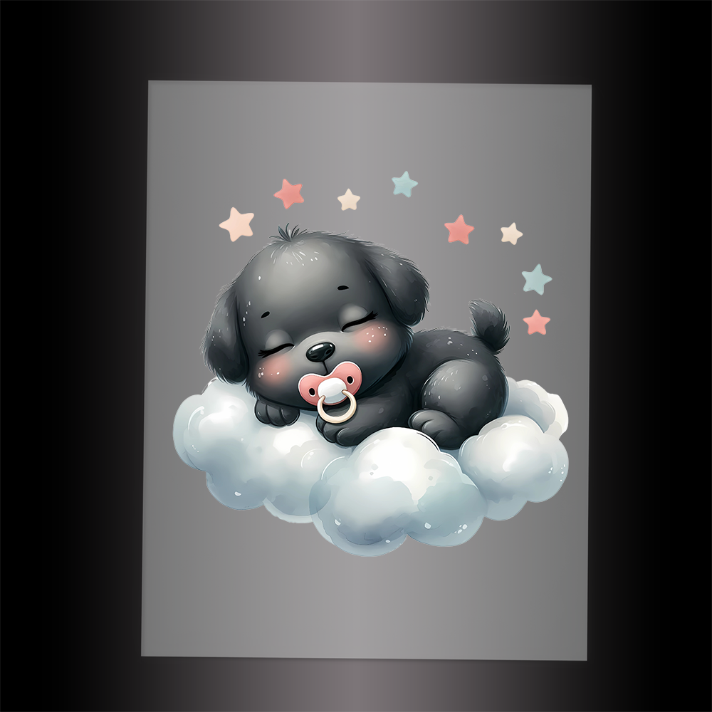 (DTF-1212) BABY BLACK LABRADOR 7 - Garment Transfer