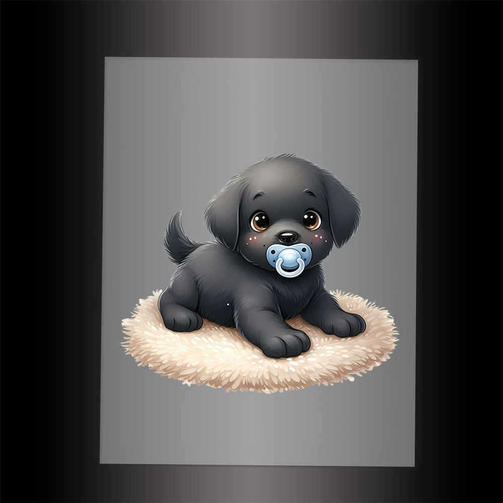 (DTF-1215) BABY BLACK LABRADOR 10 - Garment Transfer