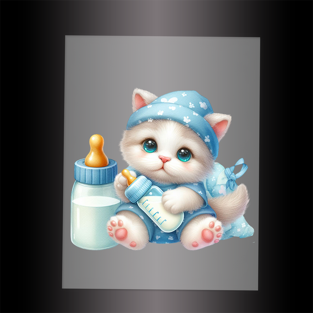 (DTF-1237) BABY BOTTLE KITTEN 11 - Garment Transfer
