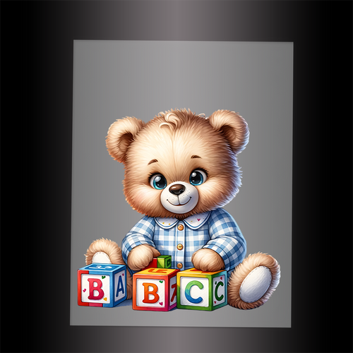 (DTF-1266) BABY TEDDY BEAR 14 - Garment Transfer