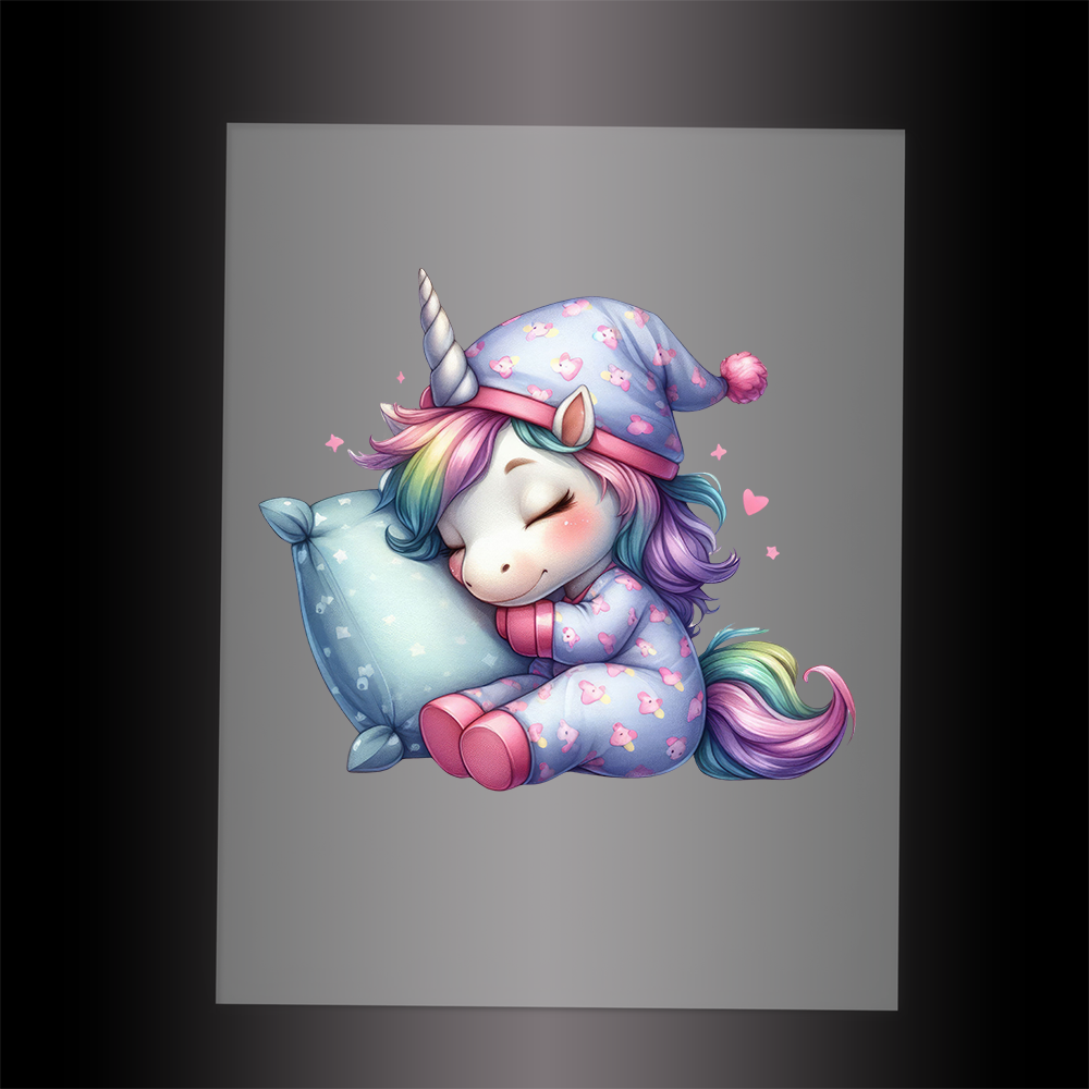 (DTF-1315) SLEEPING UNICORN - Garment Transfer