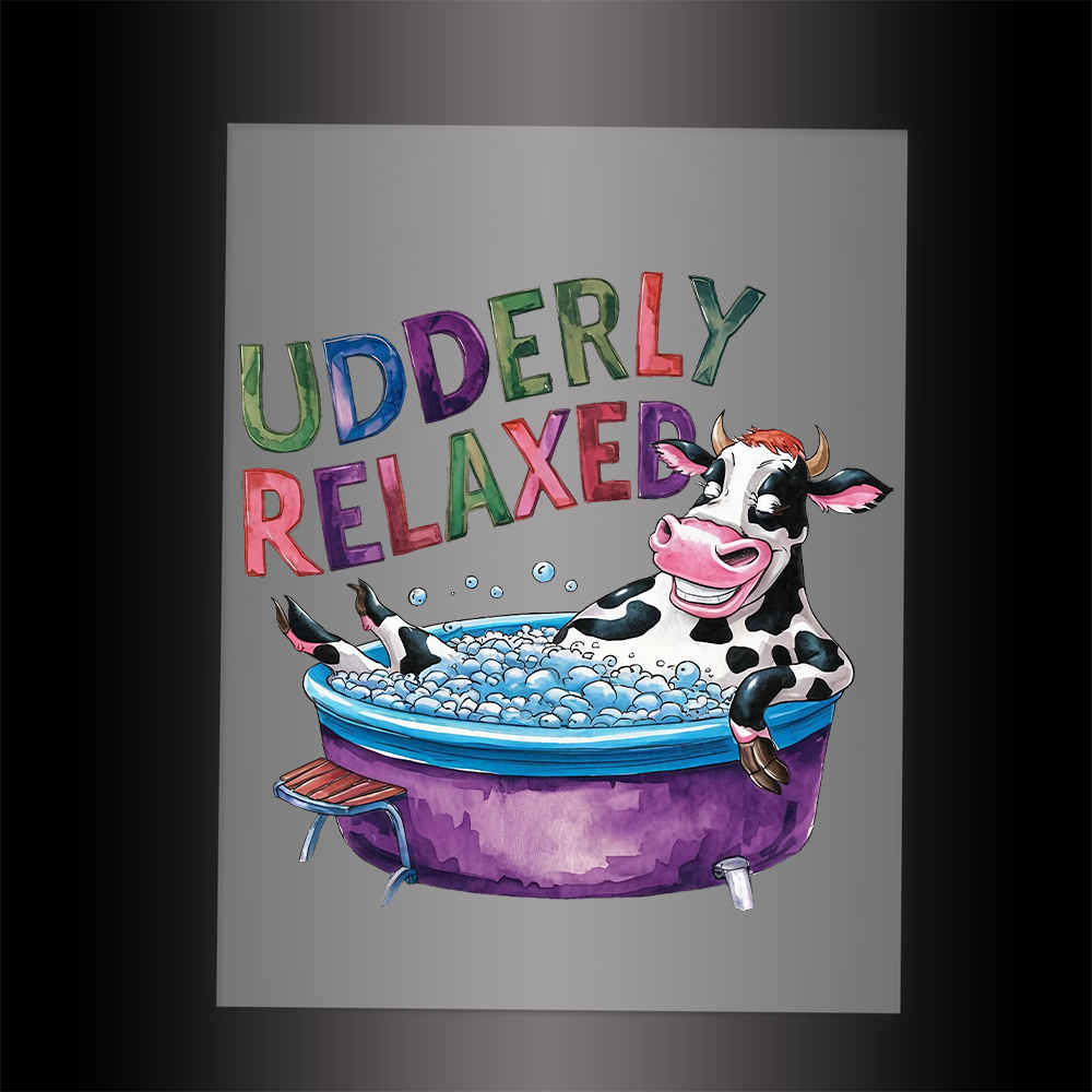 (DTF-239) UDDERLY RELAXED - Garment Transfer