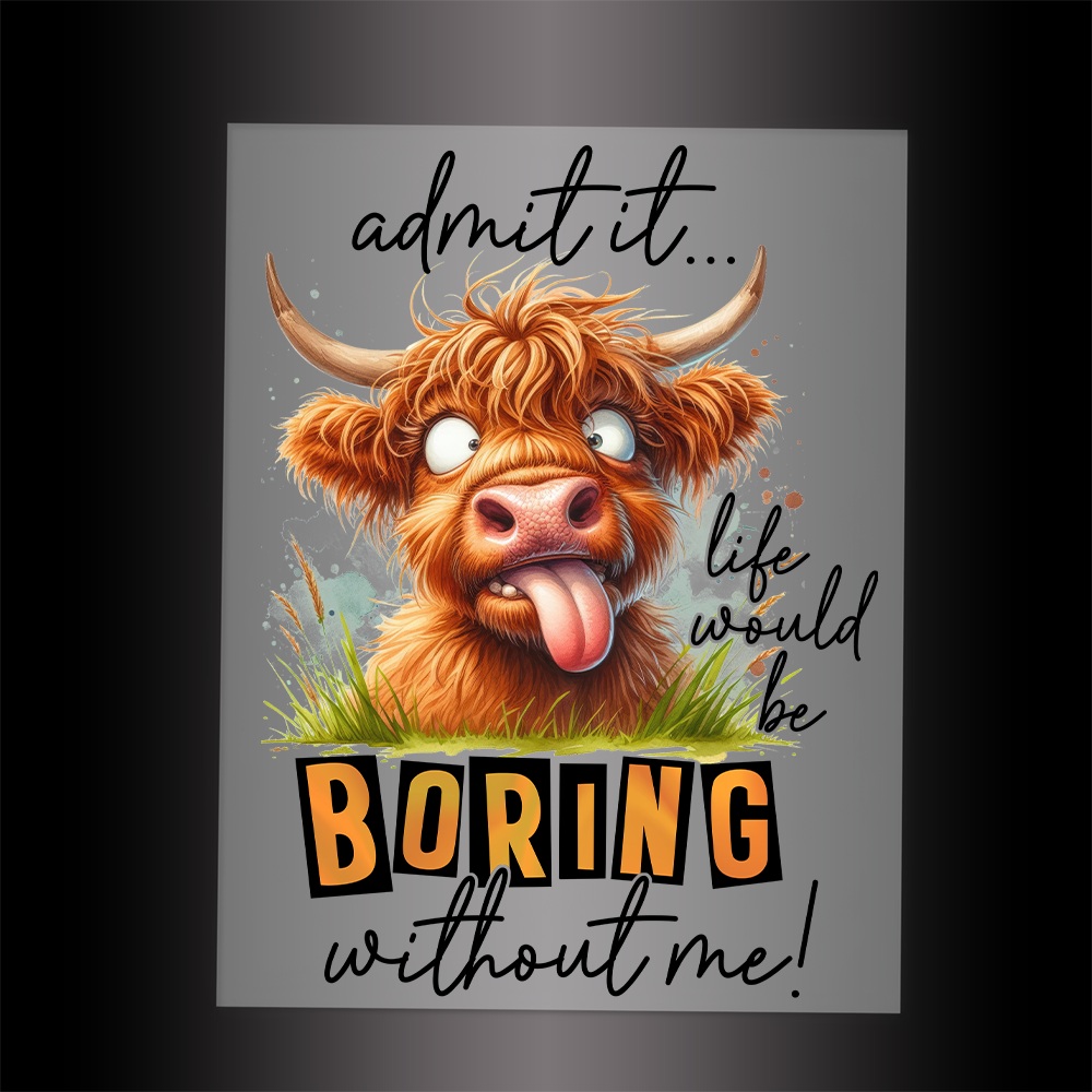 (DTF-245) ADMIT IT - LIFE WOULD BE BORING - Garment Transfer