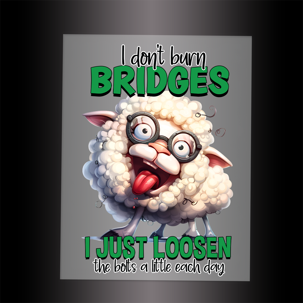 (DTF-708) I DON'T BURN BRIDGES - Garment Transfer