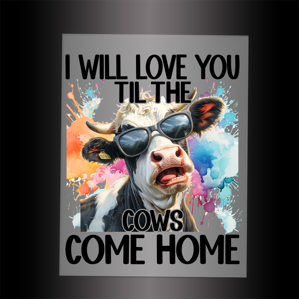 (DTF-709) I WILL LOVE YOU TILL THE COWS COME HOME - Garment Transfer