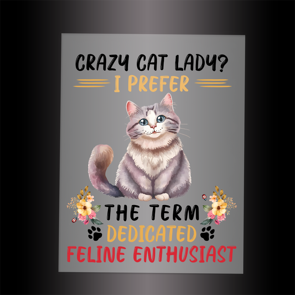 (DTF-789) CRAZY CAT LADY - Garment Transfer