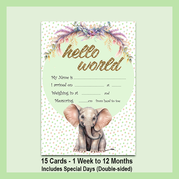MILESTONE CARD SET - ELEPHANT | JUNGLE COLLECTION