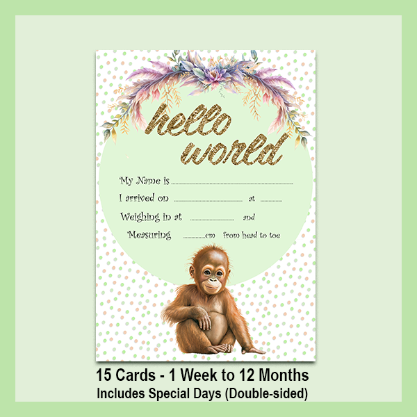 MILESTONE CARD SET - MONKEY | JUNGLE COLLECTION