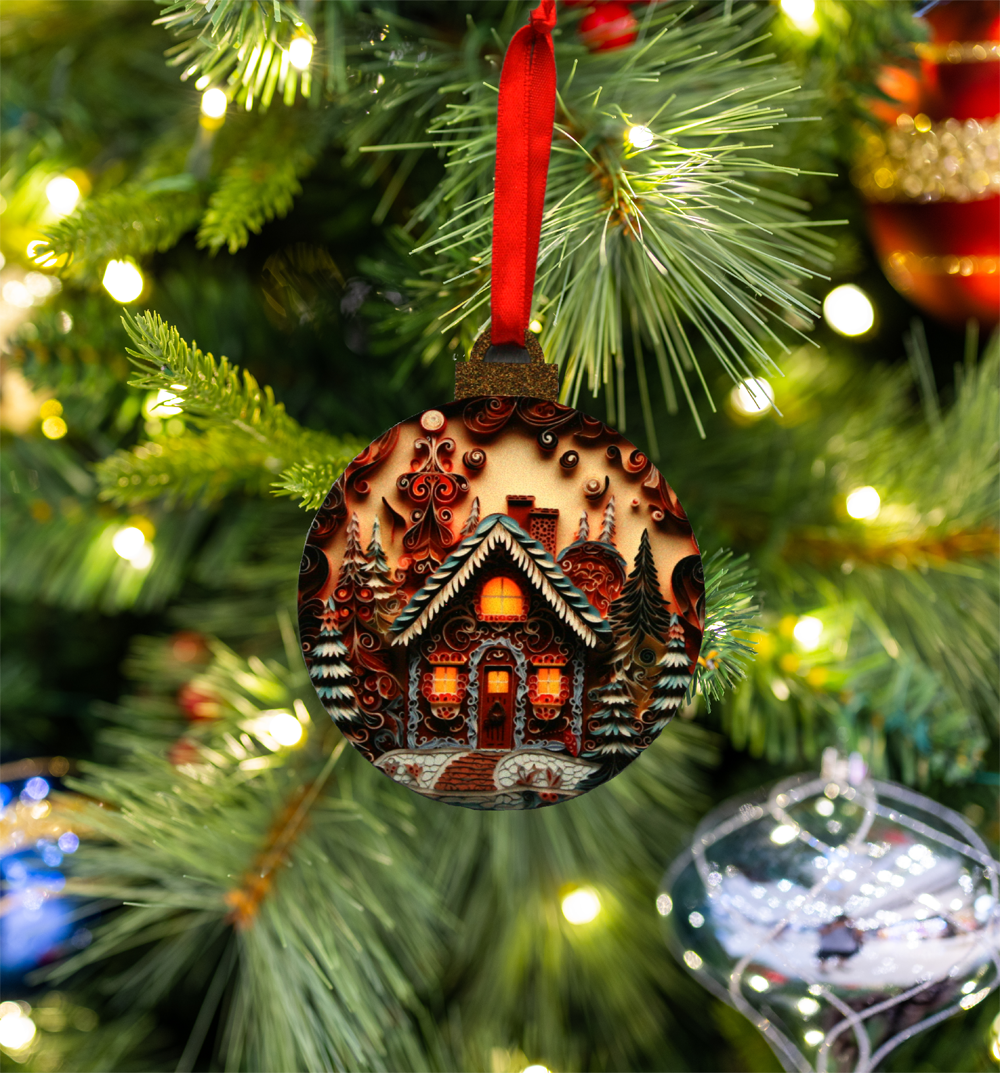 Hanging Ornament - Bauble - 3d Gingerbread House 4