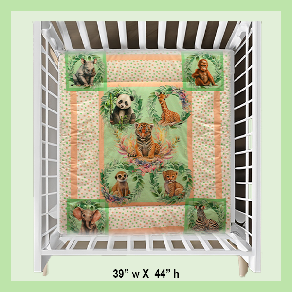JUNGLE ANIMALS COT QUILT | JUNGLE COLLECTION