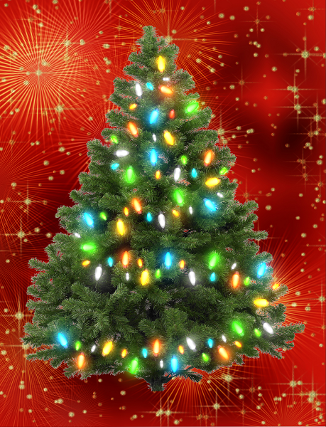 MEDIUM - RED/GOLD (40cm x 60cm) - Lights 50 MULTI