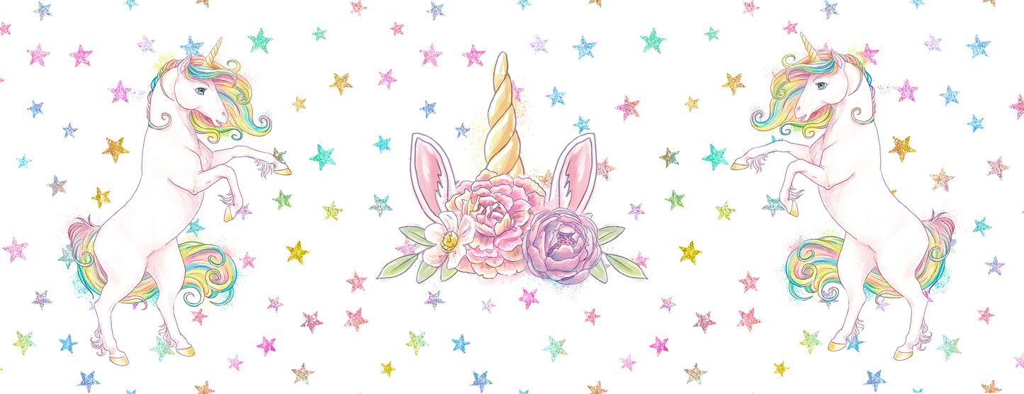 UNICORN MUG - GLITTER STARS 2 REARING & CROWN
