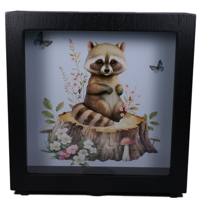 FOREST FRIENDS RACCOON - SHADOW MONEY BOX
