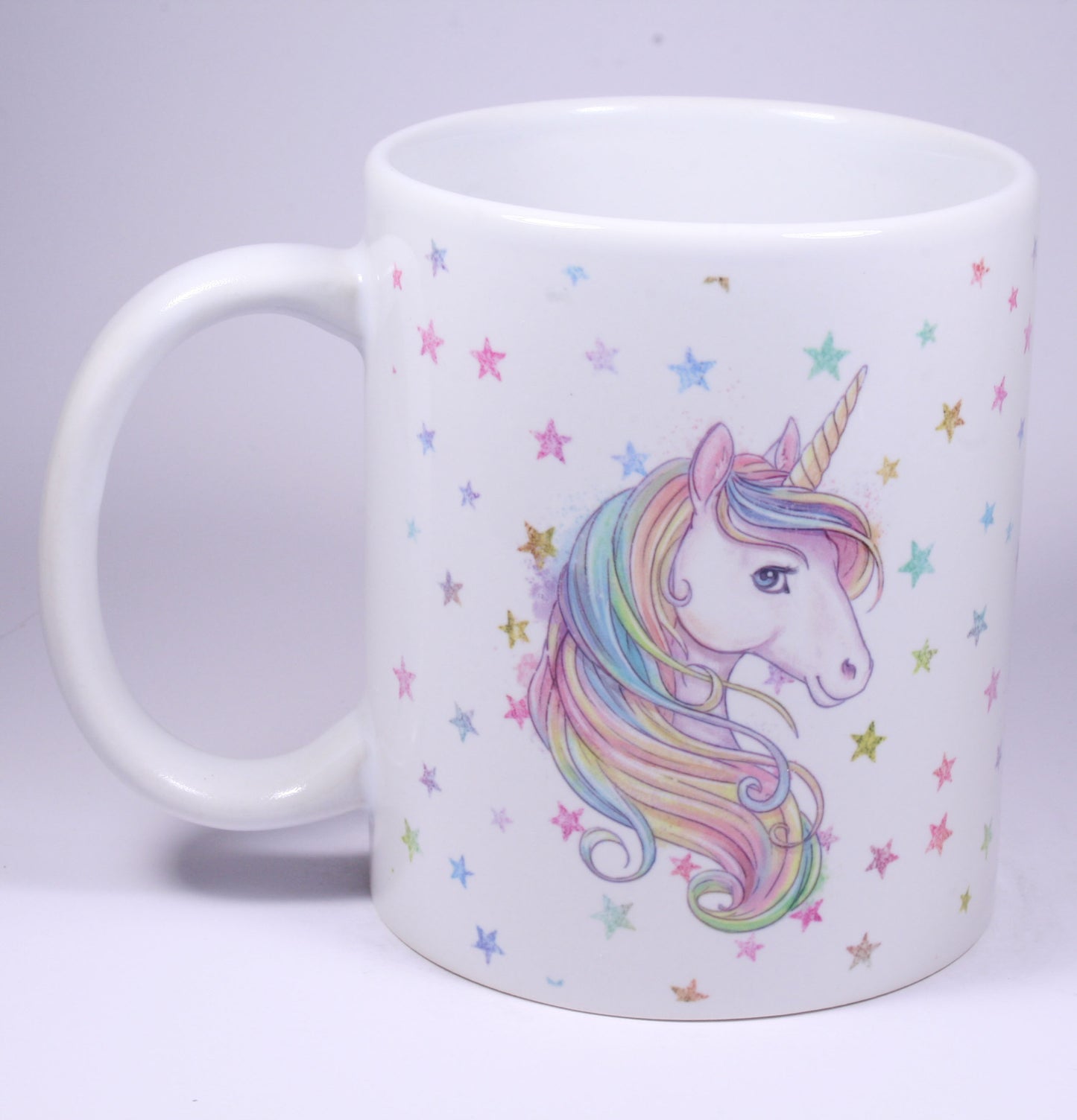 UNICORN MUG - GLITTER STARS 2 HEADS & CROWN