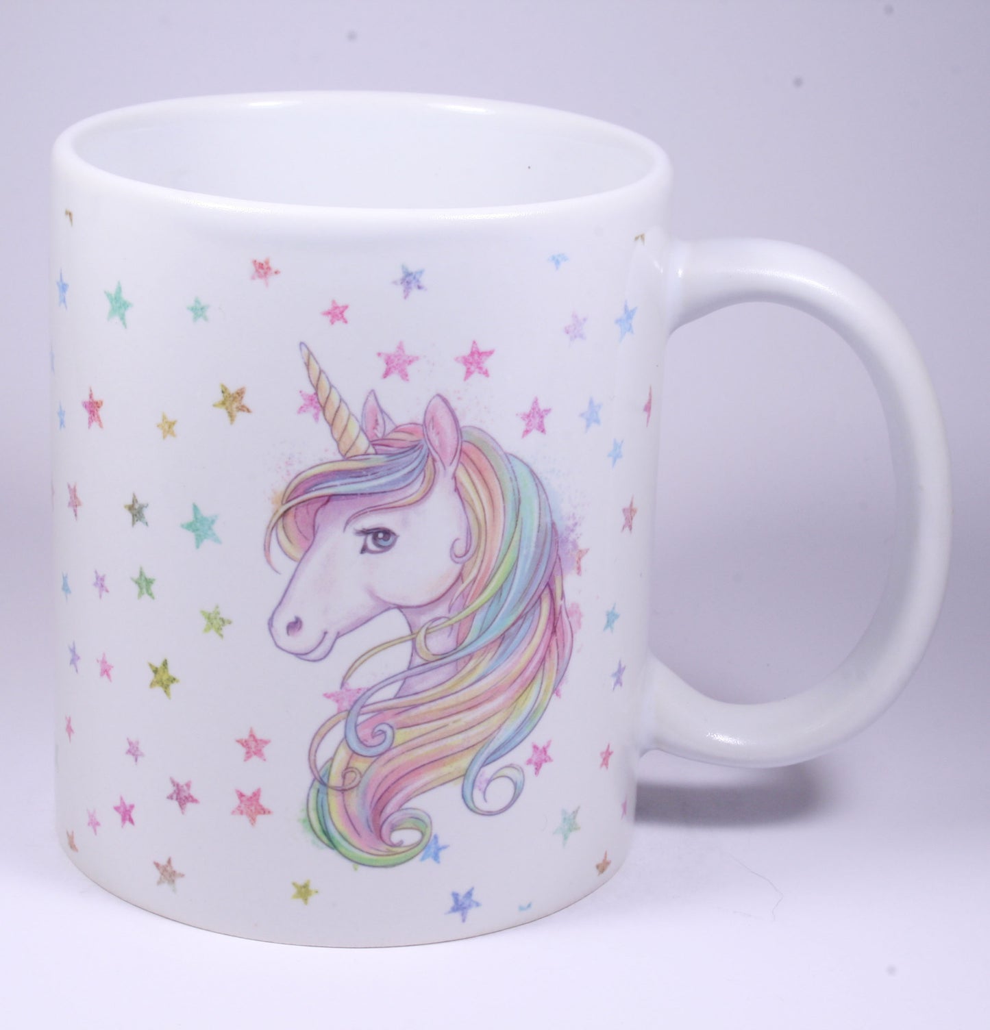 UNICORN MUG - GLITTER STARS 2 HEADS & CROWN