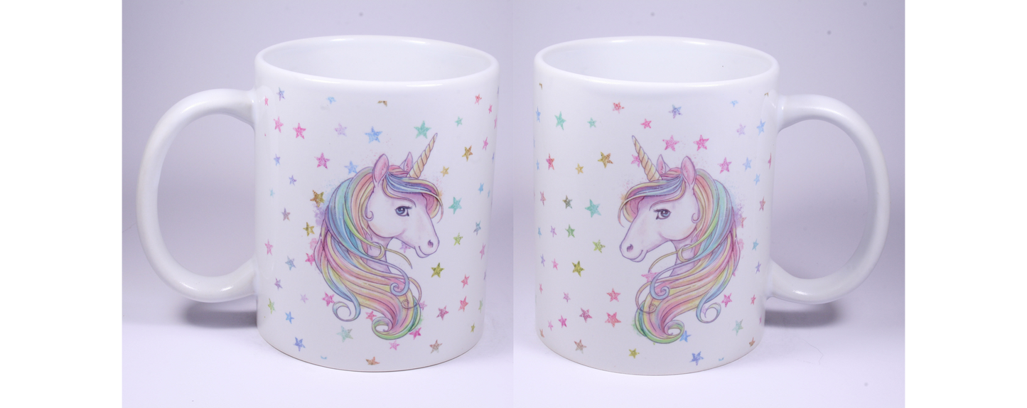 UNICORN MUG - GLITTER STARS 2 STANDING