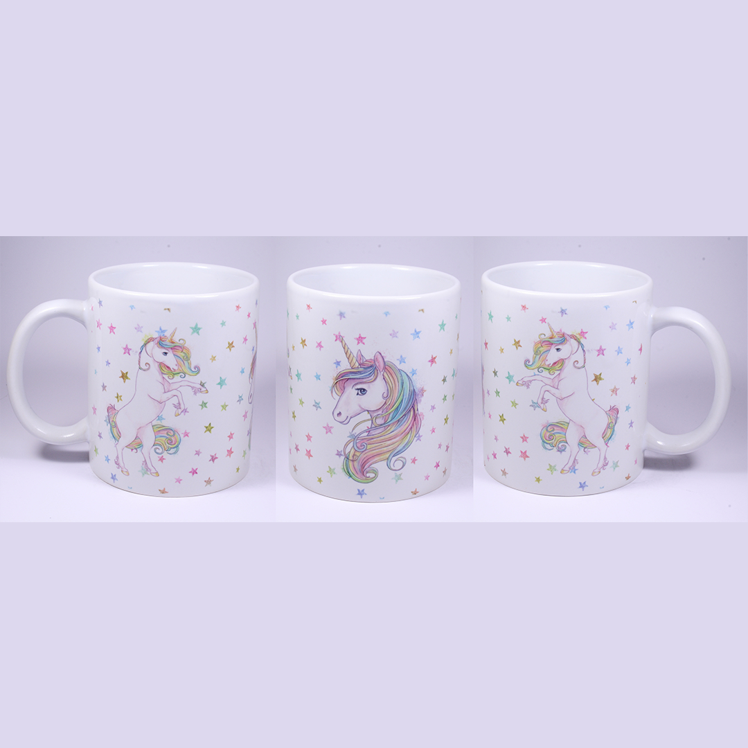 UNICORN MUG - GLITTER STARS 2 STANDING & HEAD