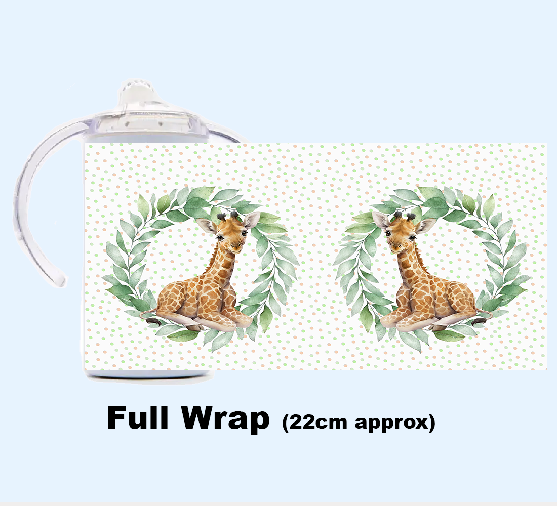 Sippy Cup - JUNGLE ANIMALS GREEN WREATH