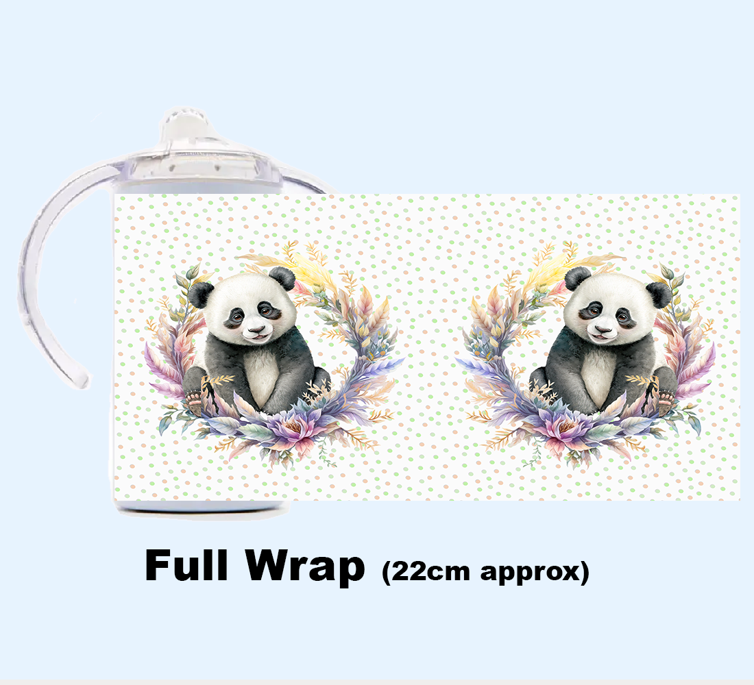Sippy Cup - JUNGLE ANIMALS FLORAL WREATH