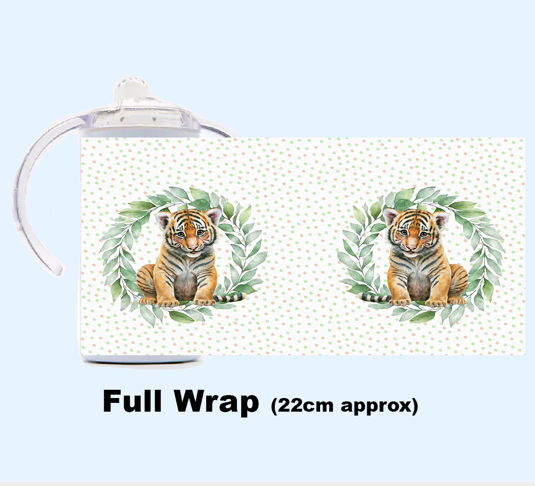 Sippy Cup - JUNGLE ANIMALS GREEN WREATH