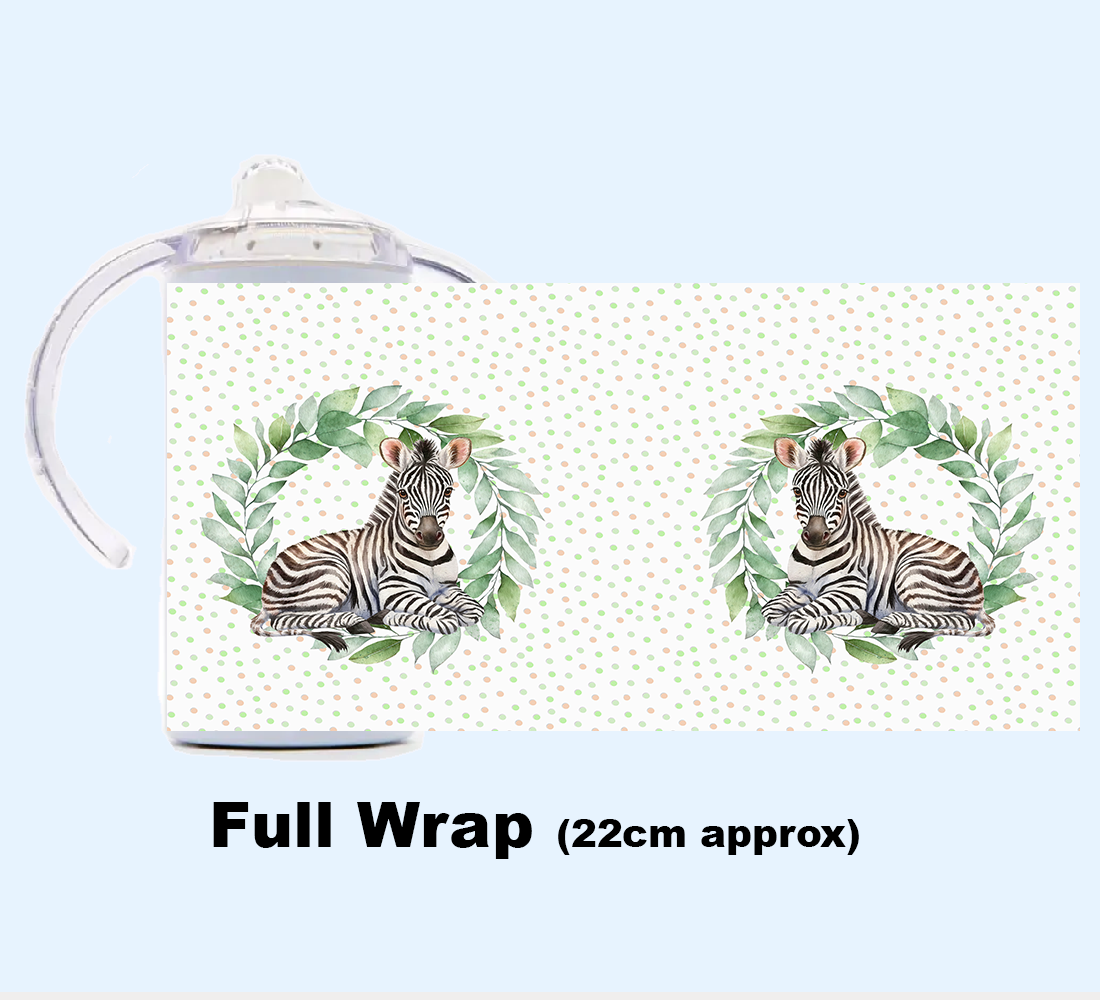 Sippy Cup - JUNGLE ANIMALS GREEN WREATH
