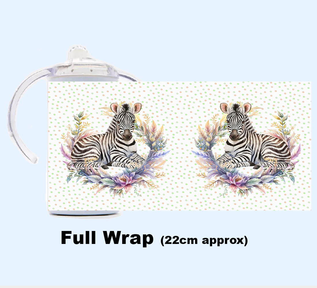 Sippy Cup - JUNGLE ANIMALS FLORAL WREATH