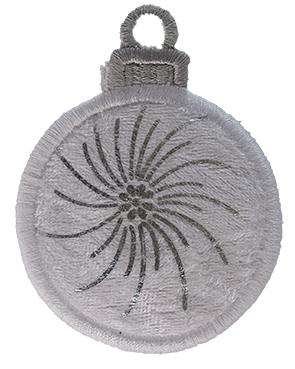 SMALL - Bauble - White Velvet with Silver Snowflake