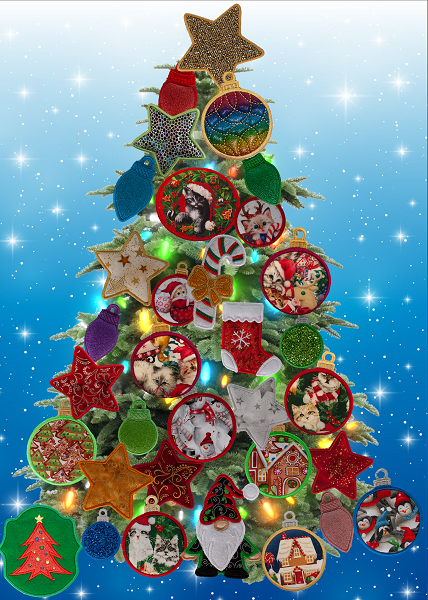 Large Magnetic Christmas Tree Decorated - Cat Lovers