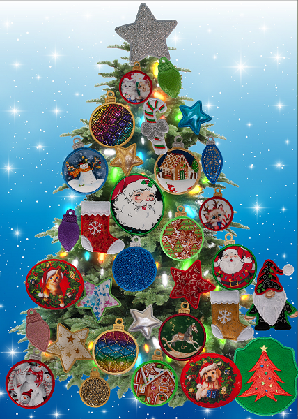 Large Magnetic Christmas Tree - Decorated - Santa & Friends