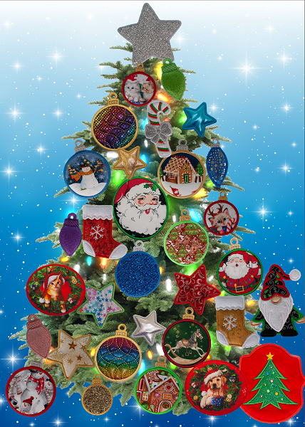 Large Magnetic Christmas Tree - Decorated - Santa & Friends