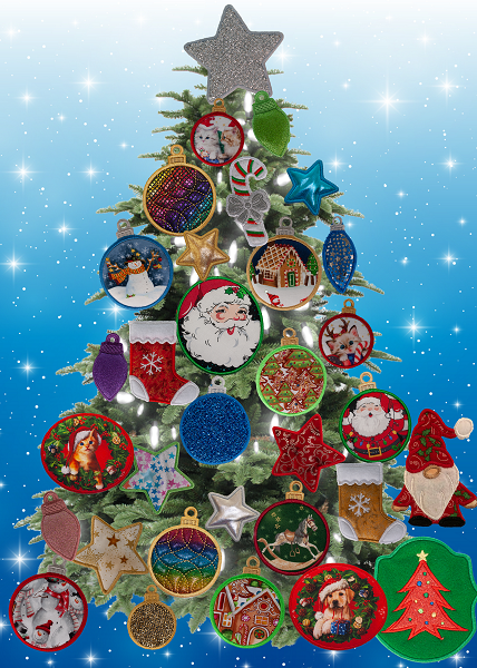 Large Magnetic Christmas Tree - Decorated - Santa & Friends