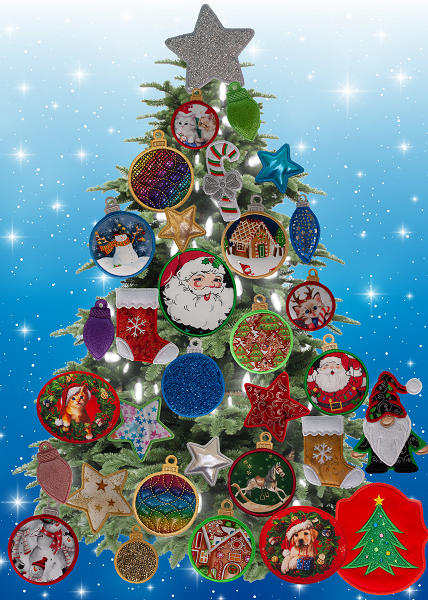 Large Magnetic Christmas Tree - Decorated - Santa & Friends