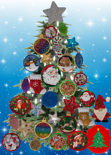 Large Magnetic Christmas Tree - Decorated - Santa & Friends