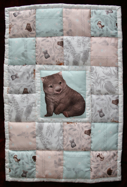 BASSINET QUILT - Australiana - Wombat 2