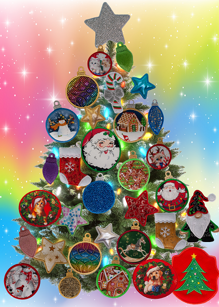 Large Magnetic Christmas Tree - Decorated - Santa & Friends