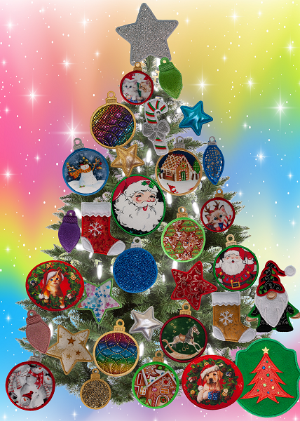 Large Magnetic Christmas Tree - Decorated - Santa & Friends