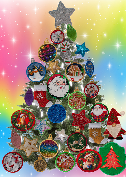 Large Magnetic Christmas Tree - Decorated - Santa & Friends