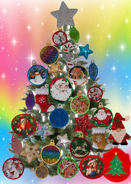 Large Magnetic Christmas Tree - Decorated - Santa & Friends